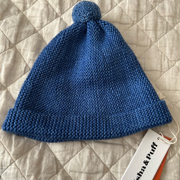 Misha and puff merino garter hat blueberry - Picture 1 of 8